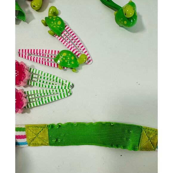 Gymboree Pretty Turtle 9 Piece Accessory Lot Elastic Barrette Headband - Picture 3 of 3